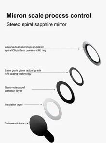 3 chiếc kính bảo vệ ống kính tương thích với iPhone - Bạc - Xem 3