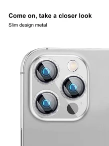 3 chiếc kính bảo vệ ống kính tương thích với iPhone - Bạc - Xem 4