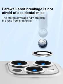 3 chiếc kính bảo vệ ống kính tương thích với iPhone - Bạc - Xem 6