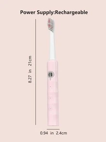 1 pieza Cepillo de dientes eléctrico & 4 piezas Cabezal de repuesto - Rosa - Ver 5