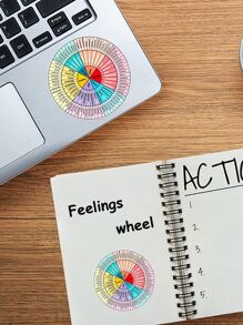 1pc Letter Graphic Laptop Protective Sticker - Multicolor - View 2