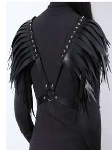 1 Miếng Của phụ nữ Nhiều lớp Vai Tua Dây thắt lưng Thắt lưng - màu đen - Xem 2