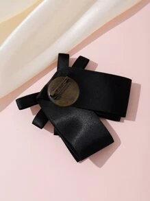 水鑽裝飾領結 - 米色 - 查看 2