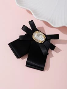 水鑽裝飾領結 - 米色 - 查看 3