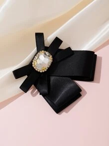 水鑽裝飾領結 - 米色 - 查看 4