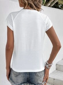 Breezaya Solid Raglan Sleeve Tee - White - View 2