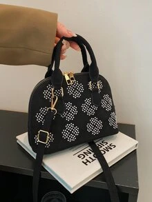 女性濃烈香調冬天時尚復古多層口袋女性包派對郊遊購物手提包新趨勢多用途肩膀斜挎包包