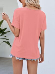 SHEIN LUNE Striped Print Batwing Sleeve Tee - Multicolor - View 2