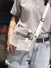 帶零錢包迷你方包清爽適合日常生活 - 白色 - 查看 1