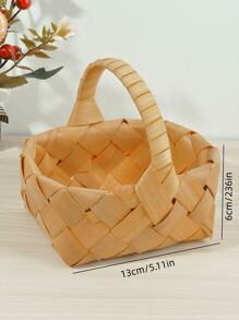 1 件木质花篮，简约派对装饰花篮，圣诞节