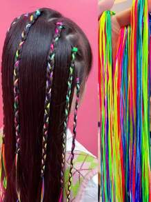 10入組女孩撞色時尚髮帶適用於頭髮裝飾用品