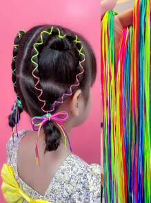 10入組女孩撞色時尚髮帶適用於頭髮裝飾用品