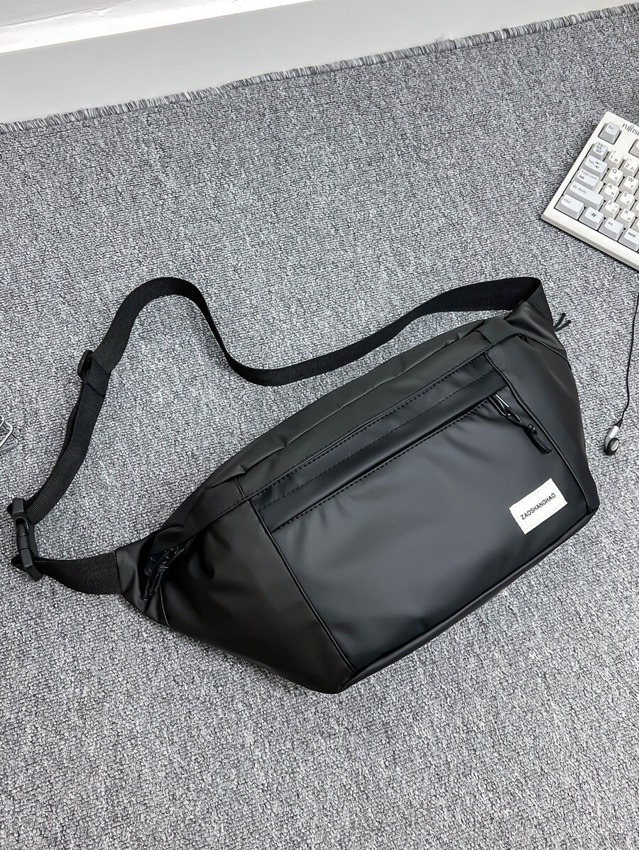 ZAOSHANGHAO 適合日常生活超大腰包PU貼片細節