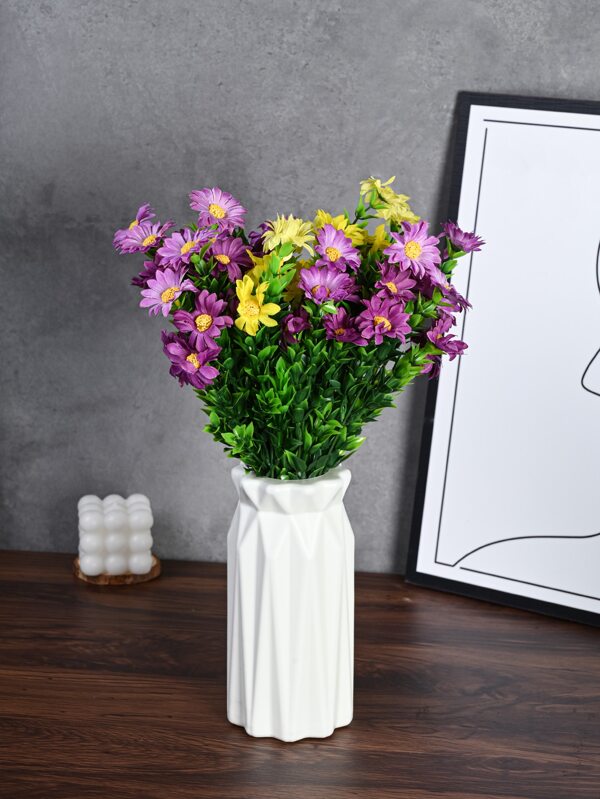 1pc Plastic Flower Vase, Plain White Decorative Vase For Home SHEIN USA