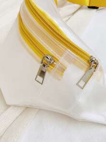 Riñonera con cremallera delantera PVC para diariamente - Blanco - Ver 3