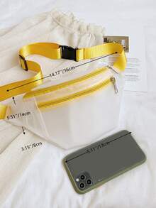 Riñonera con cremallera delantera PVC para diariamente - Blanco - Ver 6