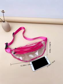 Riñonera transparente unido en contraste con diseño de hebilla PVC - Rosa - Ver 4