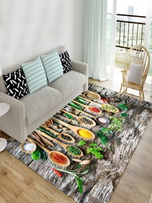 1pc Spoon & Spice Pattern Rug - Multicolor - View 2