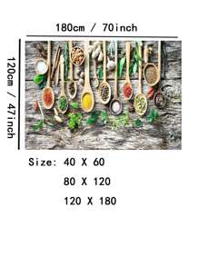 1pc Spoon & Spice Pattern Rug - Multicolor - View 3