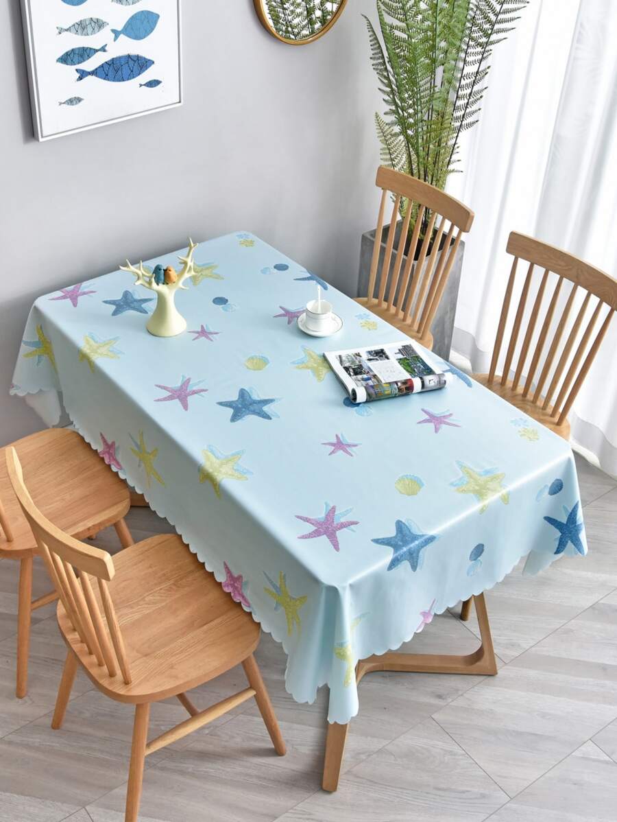 Khăn trải bàn in sao biển - Màu xanh lam - Xem 1