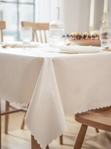 Khăn trải bàn chống nước có viền sò điệp - Màu be - Xem 1