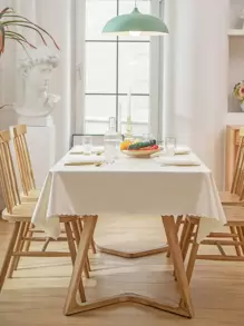 Khăn trải bàn chống nước có viền sò điệp - Màu be - Xem 3