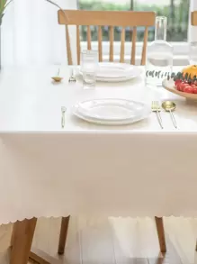 Khăn trải bàn chống nước có viền sò điệp - Màu be - Xem 4