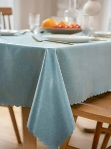 1pc Waterproof, Oilproof, Tpu Coated Tablecloth, Solid Color Dining Table, Desk, Tea Table Cover Mat, Tablecloth - Royal Blue - View 7
