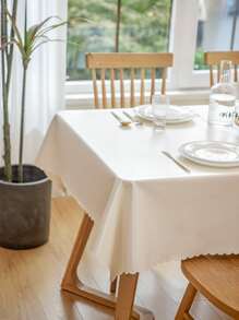 Khăn trải bàn chống nước có viền sò điệp - Màu be - Xem 6