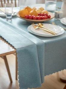 1pc Waterproof, Oilproof, Tpu Coated Tablecloth, Solid Color Dining Table, Desk, Tea Table Cover Mat, Tablecloth - Royal Blue - View 5