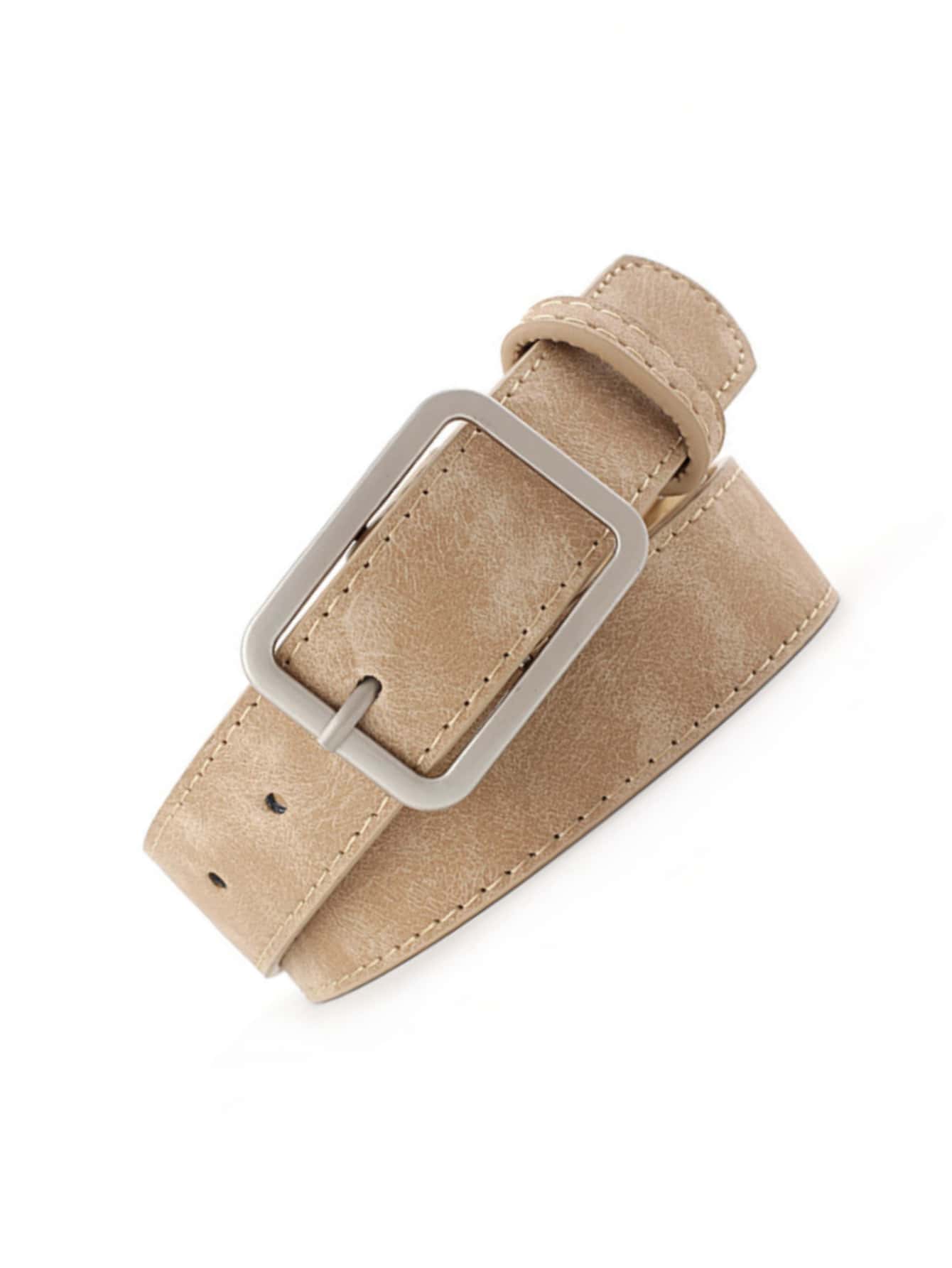 1pc Women Fashionable Square Buckle Belt For Daily Life Summer, School Fall, Autumn, Halloween