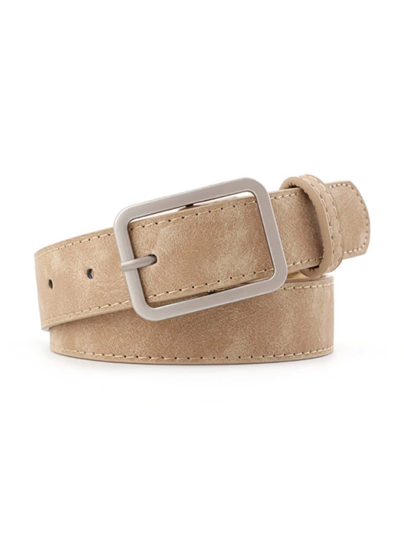 1pc Women Fashionable Square Buckle Belt For Daily Life Summer, School Fall, Autumn, Halloween