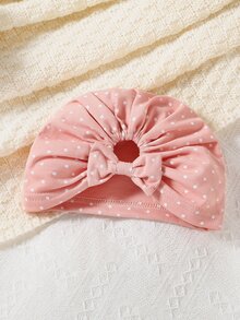 SHEIN Baby Polka Dot Print Ruffle Hem Combo Sleep Bodysuit Dress - Pink - View 4