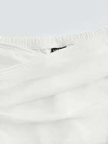SHEIN ICON Falda ajustada unicolor fruncido - Blanco - Ver 8