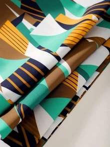 Chicas Pantalones de pierna ancha con estampado geométrico - Multicolor - Ver 3