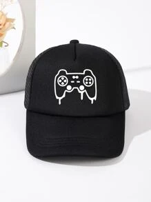 1pc Toddler Kids Gamepad Pattern Fashion Trucker Hat - Black - View 2