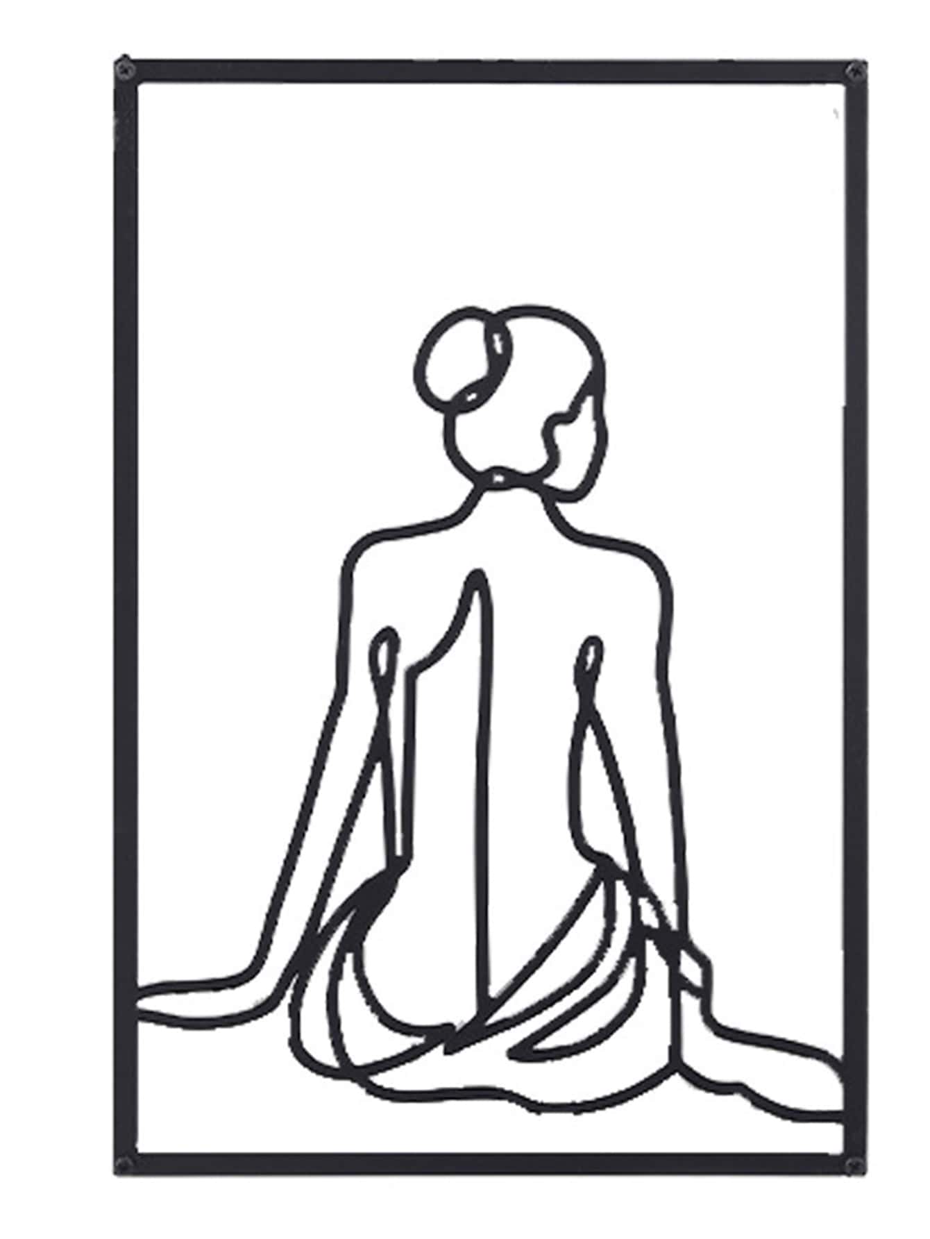 1入組人像圖案掛飾 - 黑色 - 查看 1