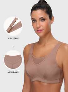 Solid Wireless Bra - Brown - View 1