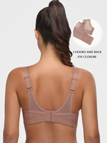 Solid Wireless Bra - Brown - View 2