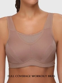 Solid Wireless Bra - Brown - View 4