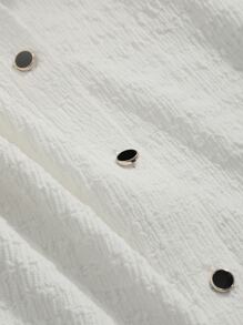 DAZY Contrast Collar Button Front Shirt - White - View 3