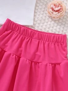 Bộ thời trang bé gái Xếp li Lá thư Giải trí - Nhiều màu - Xem 4