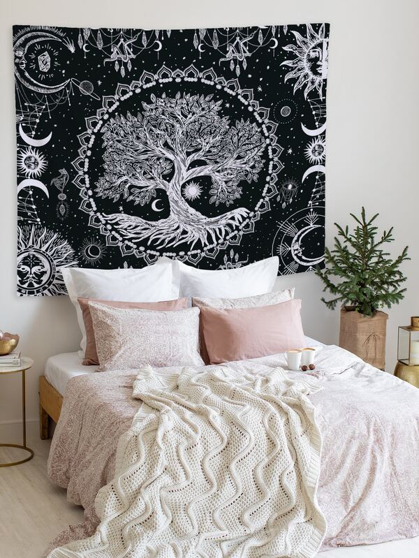 Tree Print Tapestry SHEIN UK