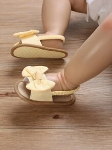 嬰兒蝴蝶結裝飾露跟時尚夏天涼鞋