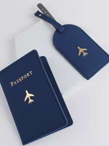 Vỏ đựng hộ chiếu hình máy bay và chữ cái có gắn thẻ hành lý Phụ kiện du lịch PU Bộ phụ kiện du lịch cho mùa lễ Đồ du lịch Bộ sắp xếp du lịch Đồ du lịch Ví du lịch Giá đỡ hộ chiếu Ví hộ chiếu Túi du lịch bãi biển Kỳ nghỉ hè Giáng sinh - Màu xanh hải quân - Xem 6