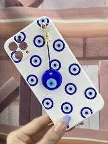 Blue Evil Eye Pattern Phone Case With Stand-Out Holder - Multicolor - View 6