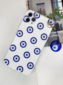 Blue Evil Eye Pattern Phone Case With Stand-Out Holder - Multicolor - View 9
