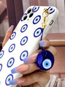 Blue Evil Eye Pattern Phone Case With Stand-Out Holder - Multicolor - View 10