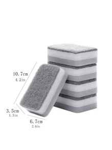 Esponjas para lavar platos, esponja gris de alta densidad, esponja de limpieza de cocina, bloque de estropajo para el hogar, 10 piezas - Multicolor - Ver 3