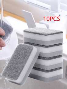 Esponjas para lavar platos, esponja gris de alta densidad, esponja de limpieza de cocina, bloque de estropajo para el hogar, 10 piezas - Multicolor - Ver 5
